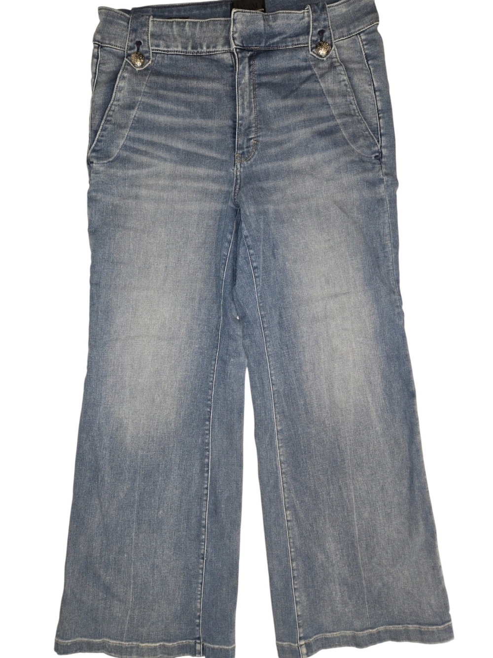 White House Black Market Wide Leg High Rise Light Blue Jeans Sz 14